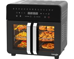 Iceagle Airfryer AF2301 - 23L Dual Zone - 2200W - 15 programma's - Temperatuur 50-200℃, verwijderbare verdeler voor flexibel koken