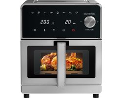 Iceagle heteluchtfriteuse XXL 8L - 2100W Airfryer met boven- en onderwarmte | Heteluchtfriteuse met venster, 8-in-1 multifunctioneel, 360° metalen ontwerp, touchscreen, recepten voor eenvoudig frituren