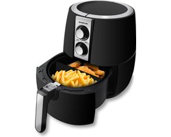 Inventum GF252HL - Airfryer - Hetelucht friteuse - 2,5 liter - 80 tot 200°C - Traploze thermostaat - 1500 watt - Zwart/RVS