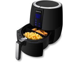 Inventum GF254HLD - Airfryer - Hetelucht friteuse - 2,5 liter - 150 tot 200°C - Tiptoetsen - 1500 watt - Zwart/RVS