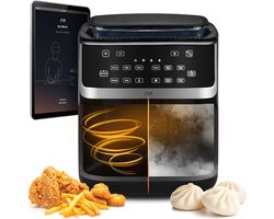 JAP Appliances Elysian - XXXL Airfryer & Stoomoven vrijstaand (7 liter) - Grote heteluchtfriteuse met stoomfunctie XXL - 10 kookprogramma's - Opwarmfunctie - 1, 2 tot 6 personen - Kijkvenster met licht - Digitaal kookboek