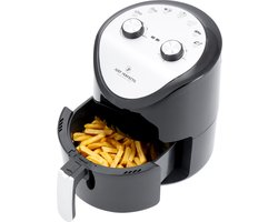 Just Perfecto Airfryers XL 3.5L Zwart - 1200W - Heteluchtfriteuse XL - Air Fryer Zonder Olie - Aerofryer - 800 Gram Friet - 7 Programmas - Compact En Energiezuinig - Vaatwasserbestendig Hete Luchtfriteuse - Grillen Braden Roosteren