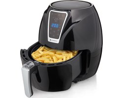 KitchenBrothers Airfryer - Heteluchtfriteuse - 1300W - 3,5L Inhoud - 80ºC tot 200ºC - Zwart