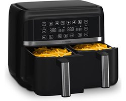 Klarstein Heteluchtfriteuse - Airfryer Met 2 Kamers - 2850 W - 6 Liter - Touch Bediening - Timer - Voorverwarmen - 6 Modi - Air Fryer XL - Zwart