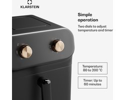 Klarstein Heteluchtfriteuse - Airfryer Oven - 1700 W - 8 Liter - Eenvoudige Bediening & Timer - Air Fryer XL Met 360° Circulatie - Zwart