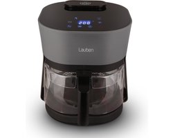 Lauben Airfryer - Glass&Steam® Airfryer - Heteluchtfriteuse - 360° Zicht - 4,5 L - 1300W - Zwart/Grijs