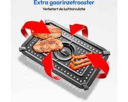 LIFE® P20 XXL heteluchtfriteuse met dubbele zone (MD11760) | 2 aparte kookzones | 9 automatische programma's