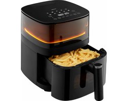 Medion X10 Airfryer XL - Heteluchtfriteuse XXL - Frituurmand 5 liter - Hetelucht Oven 500 Watt - LED-display - Zwart