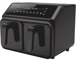 Michelino Dubbele Airfryer - Airfryer XXL - 4 x 4 Liter - 2200W - Zwart