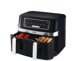 MOA Dubbele Airfryer XXL - 9L - Heteluchtfriteuse - Twee manden - 2 x 4.5L - Zwart - PFD5B