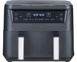 Niceey Dubbele Airfryer XXL - Twee Kookvakken - 8.0 Liter - 2460 Watt - Incl. Kookboek - Dual Functie - Zwart