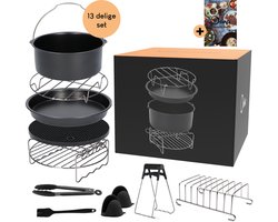 Ocina - 13-delige set - Accesoire voor heteluchtfriteuse – Airfryer accesoires - Incl. kookboek - Geschikt voor Airfryer