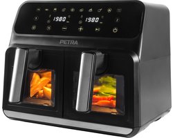 Petra 7.6L dubbele airfryer dubbele lade Clear View Non-Stick 10 functies 1700 W