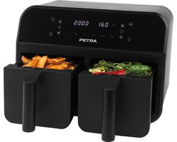 Petra Airfryer – Verwijderbare dubbele lades – Antiaanbaklaag – 7.4L – LED-display – 6 functies – 2400 W