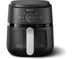 Philips 2000 series NA221/00 friteuse Enkel Vrijstaand 1500 W Heteluchtfriteuse Zwart, Zilver