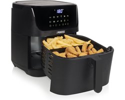 Princess 182061 Airfryer XXL 6,5L - Digitale Heteluchtfriteuse met Uitneembare Scheidingswand - Zwart - 1800 watt - 12 programma's - Digitale timer - Temperatuurbereik 80-200 °C - BPA- en PFOA-vrij