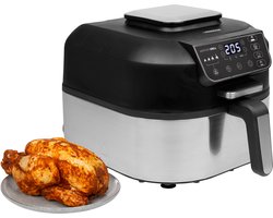 Princess Airfryer Grill XXL 182092 - 2 in 1 Grill en Heteluchtfriteuse - Temperatuurmeter - Groot 5.6 liter - 265 graden - 4 voorgeprogrammeerde programma's - RVS/Zwart