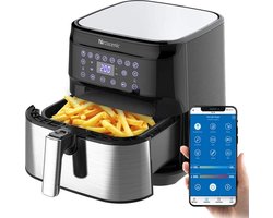 Proscenic Heteluchtfriteuse T21, app en spraakbediening, friteuse Airfryer 5,5 l, XXL, 1700 W Airfryer met groot digitaal led-display, voorverwarmen en timer en warmhouden, zonder olie, eenvoudig te bedienen [Energieklasse A+++]