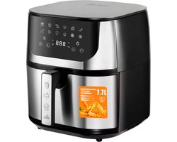 RAF Airfryer - 7.7 Liter - Heteluchtfriteuse - 12 voorgeprogrammeerde programma's - Digital Touchscreen- Grillrack - 1800W - XL