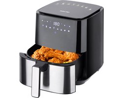 Swiss Pro+ - SP-AF1450 - airfryer XXXL - Intelligente Heteluchtfriteuse Digitaal- 5 L - XXXL - New Model 2022 - Touchscreen - TURBO Opwarmen - Piano Black - zwart - 5 liter