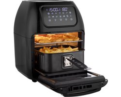 Tristar Airfryer Oven FR-6964 - Digitale Heteluchtfriteuse XXL - 10 liter - met 10 programma's - Inclusief frietmand en 2 grillrekken - Zwart