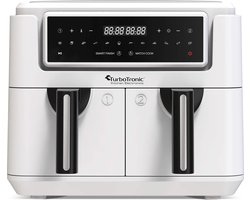 TurboTronic AF118 Dubbele Airfryer XL - Digitale Heteluchtfriteuse - 7,6 Liter - Wit