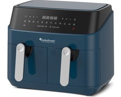 TurboTronic DAF5 Dubbele Airfryer XXL - Heteluchtfriteuse - 9 Liter - Blauw