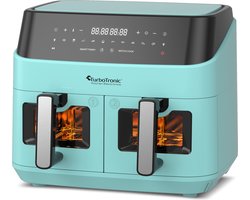 TurboTronic DAF6W Dubbele Airfryer XXL - Turquoise