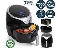 Yolo-deals - XXL air fryer - 1700 Watt - Zwart