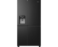 Hisense RS818N4TFC - Amerikaanse koelkast - Energielabel C - Water- & ijsdispenser - Metal Cooling - No Frost - Zwart- Multi-Air Flow - Fast Freeze - 35dB (A) - Inverter Compressor - 632 Liter