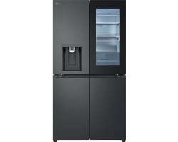 LG GMG960EVEE French Door model, 4 deurs, CRAFT ICE (ijsballen van 5 cm ), Metal Fresh (achterwand is van RVS, dit is hygienischer en koelt sneller), Black Steel,