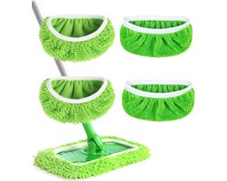 Herbruikbare Microfiber Mop Pads - 4 Stuks Wasbare Natte Pads voor Huishoudelijke Reiniging