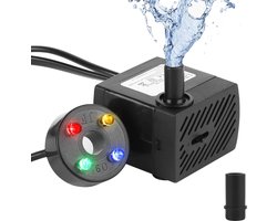 Mini-waterpomp met LED-lampen voor tuin en aquaria - 350 l/u, 3,5 W, Dompelpomp met sproeiers