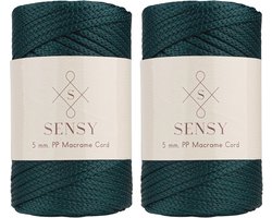 Premium 5 mm polyester touw voor macramé en haken - bosgroen - Perfect voor knutselen