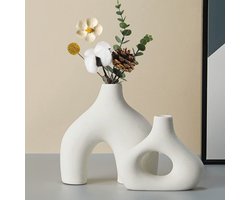 Set van 2 moderne keramische vazen voor boho en minimalistische decoratie