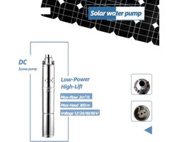 Vesdas - Waterpomp - Diepe put dompelpomp - Solar DC Diepe put pomp - Roestvrij staal - 750W - Zilver