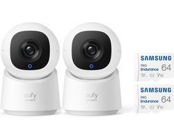 2-PACK eufy Security - Indoor Cam C220 + SAMSUNG MicroSDXC 64GB PRO - Bundel