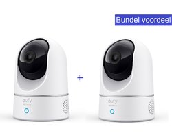 2 x Eufy by Anker 2K Indoor Camera - Zwart en wit,Bundelvoordeel