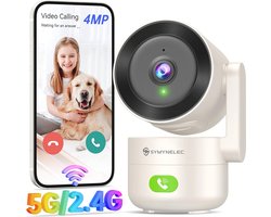 360° Binnenbewakingscamera met AI Bewegingsdetectie en Nachtzicht - 4MP IP Camera voor Huisdieren en Babyfoon