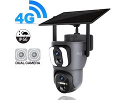 Activ24™ - 3G 4G Dual Lens Solar Camera - Geen wifi nodig - incl. 64gb SD kaart - Dubbele Camera - Nachtzicht - Zonnepaneel - Draadloze beveiligingscamera - 4G Solar Camera - Stalcamera - Securitycamera