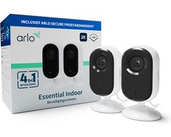 Arlo Essential 2K bedrade beveiligingscamera voor binnen - 2 IP-Camera's