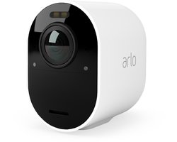 Arlo Ultra 2 draadloze WiFi-beveiligingscamera voor buiten, 4K UHD, 180˚ kleurennachtzicht, sirene & spotlight, bewegingsdetectie, 2-weg-audio, 6 mnd batterij, excl. Smart Hub, incl. proefp. Arlo Secure, 1 IP-Camera, wit