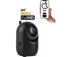 Beveiligingscamera - IP camera - Babyfoon - Distiion - WiFi - Full HD - Beweeg en geluidsdetectie - Petcam met app - Hondencamera - Bewakingscamera voor Binnen Indoor Camera - Zwart