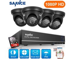 CAMERA DVR SYSTEEM 2mp HDMI TVL 4CH HDMI DVR full-hd met 1TB harde schijf