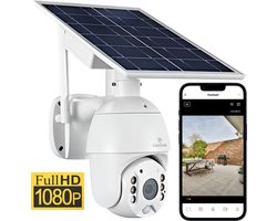 Camguard 4G Solar Full HD – 4G beveiligingscamera met zonnepaneel – Geen Wifi en stroom nodig – Nachtzicht – Bewegingsdetectie met pushmeldingen - Bestuurbaar - Incl. 64GB SD kaart