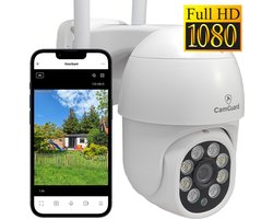 Camguard Beveiligingscamera Full HD – Buiten camera met nachtzicht - Met WiFi en App – Bewegingsdetectie en pushmeldingen - Bestuurbaar - Incl. 32GB SD kaart