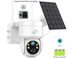 Casamix Solar Beveiligingscamera buiten - Incl. sd kaart 64G- Zonne-energie paneel en batterij- Solar MP 3 pro -Duurzaam- NL Handleiding-draadloze en HD- wifi- 1 lens-IP66 waterproof- draai- en kantelbaar -Ondersteuning 2.4G WIFI- 2 weg Audio