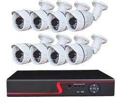 Compleet Camera Beveiliging Set met 8 Camera - Bedraad - + 2TB HDD - Beveiligingscamera Buiten - Bewakingscamera - CCTV