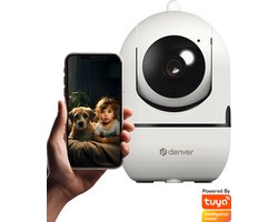 Denver Beveiligingscamera Indoor - Huisdiercamera - Camera met Nachtzicht - Tuya App - WiFi - HD - Bewegingsdetectie - IIC172 - Wit