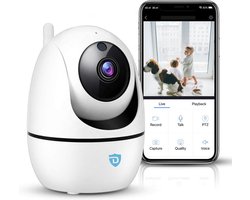 Detepo Huisdier en Baby Wifi Beveiliging Camera – App met Luister en Spreek Functie – Full HD 2 Megapixel - Met Beweeg En Geluidsdetectie – Bewaak uw Huis, Hond of Baby